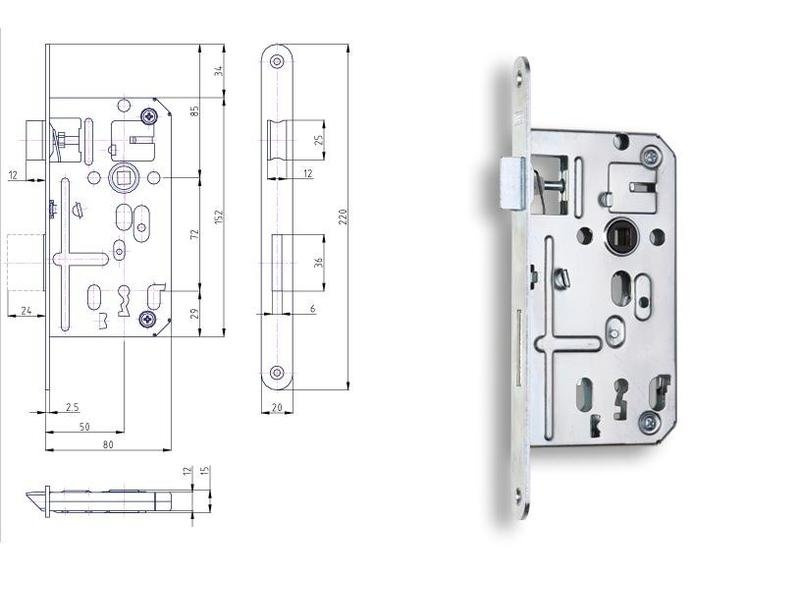 Zámek K 133 8/72mm/FAB ZN P+L