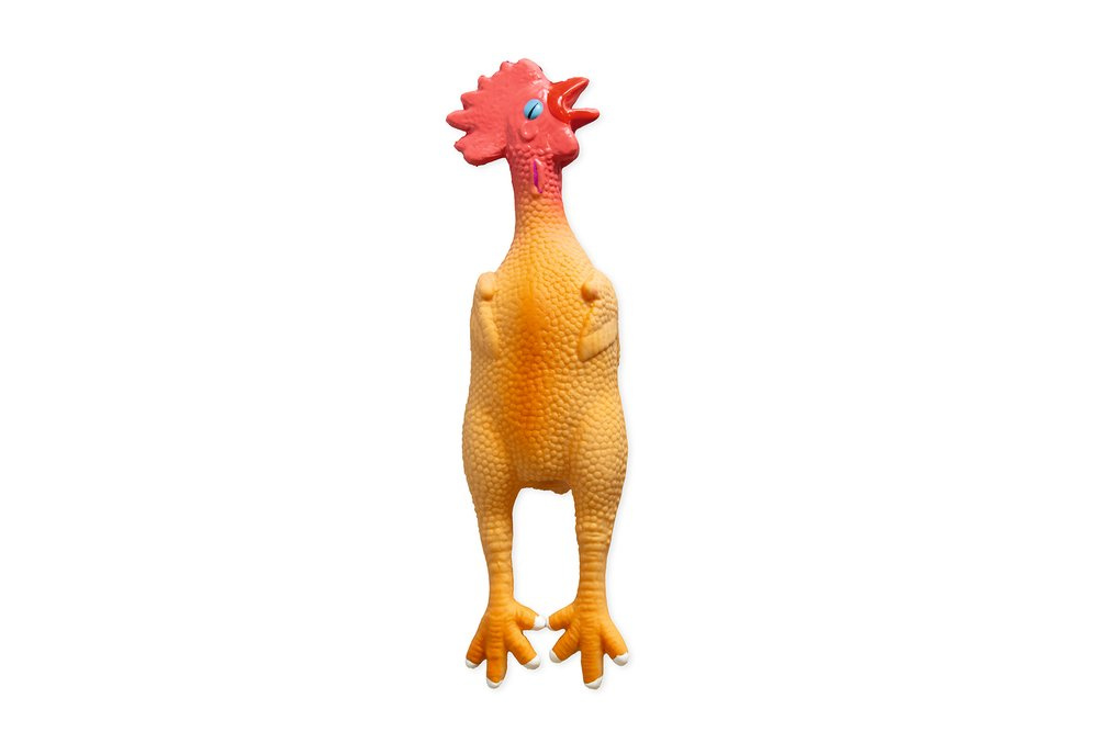 Hračka pes Kuře pískací 25cm latex KAR
