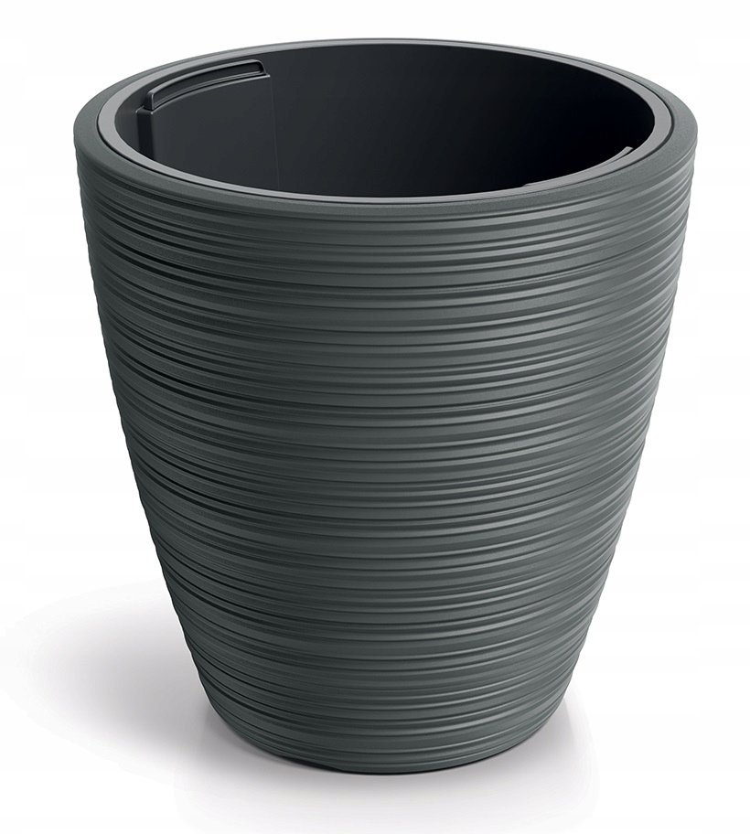 Květináč VENA ROUND s vkladem 39cm tmavě šedá