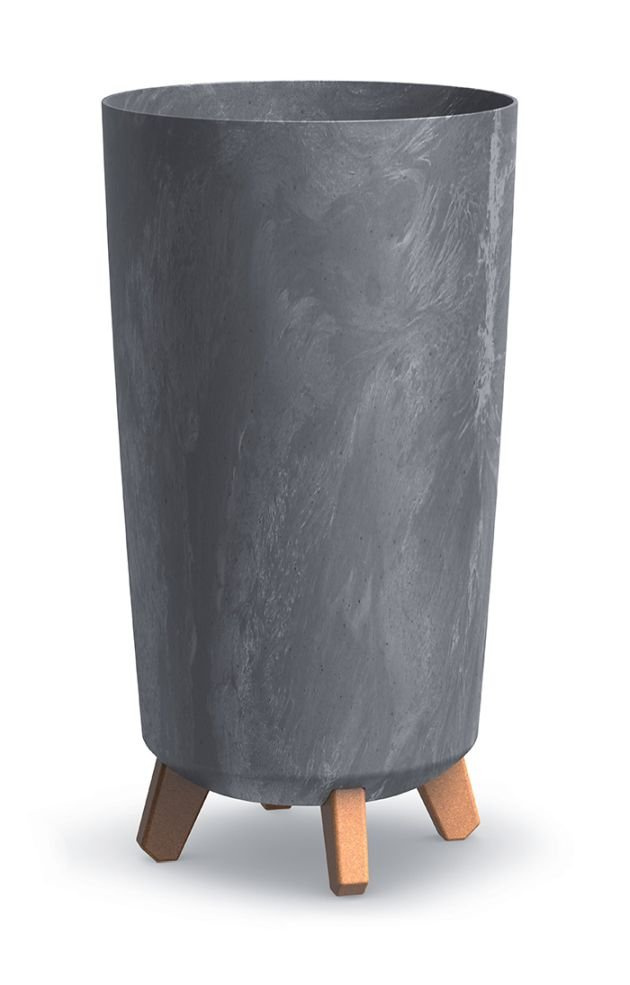 Květináč GRACIA TUBUS SLIM BETON EFFECT 23,9cm marengo