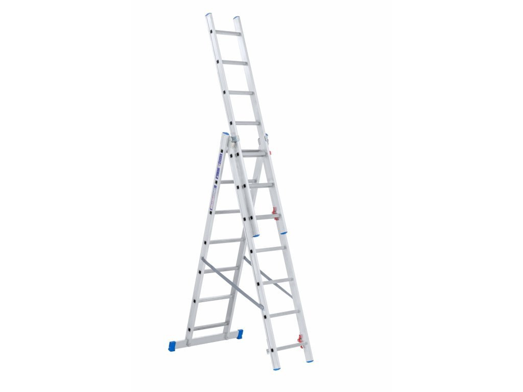 - Žebřík trojdílný 3x 8, 501cm, nosnost 150kg