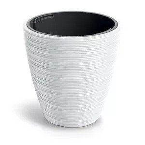 Květináč VENA ROUND s vkladem 34,9cm bílá