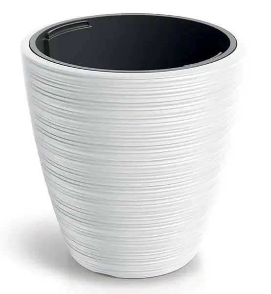 Květináč VENA ROUND s vkladem 29,9cm bílý