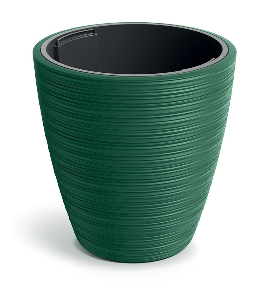 Květináč VENA ROUND s vkladem 34,9cm tmavě zelený
