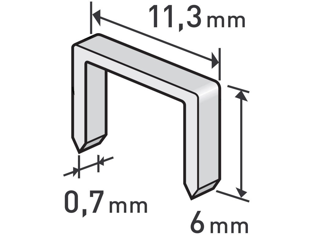 Spony 6mm /11,3x0,52mm -1000ks