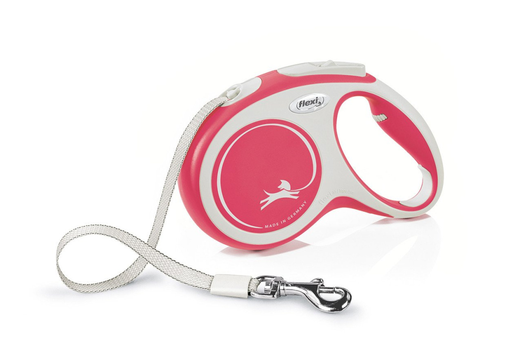 Vodítko FLEXI Comfort M pásek 5m/25kg červená NEW