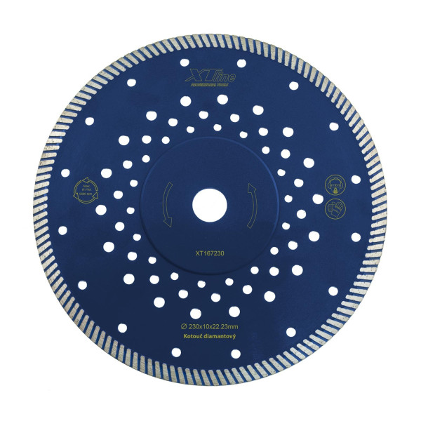 XTLINE Kotouč diamantový řezný TURBO Fast Cut | 230x2,8x10x22,2 mm