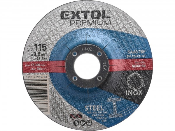 EXTOL PREMIUM kotouč řezný na ocel/nerez, O 115x0,8x22,2mm