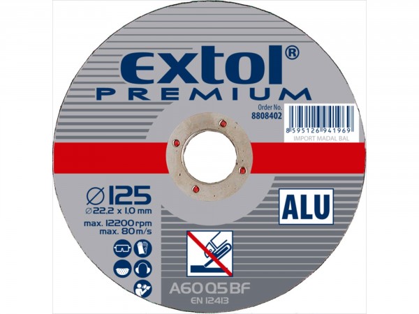 EXTOL PREMIUM kotouč řezný na hliník, O 125x1,0x22,2mm