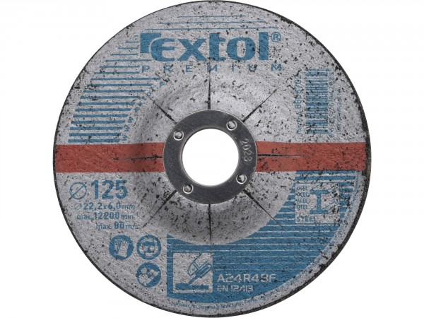 EXTOL PREMIUM kotouč brusný na ocel, O 125x6,0x22,2mm