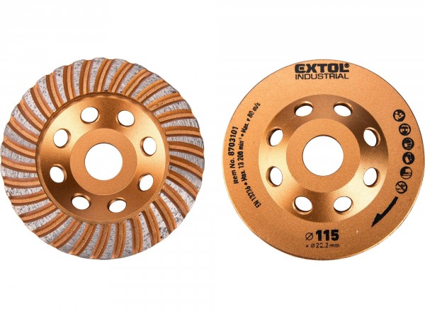 EXTOL INDUSTRIAL kotouč diamantový brusný lamelový, O 115x22,2mm