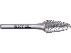 EXTOL INDUSTRIAL fréza karbidová, kulatý oblouk, pr.12x25mm/stopka 6mm,sek střední (double-cut)