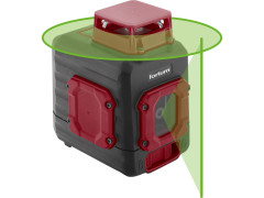 FORTUM laser zelený liniový, křížový samonivelační, 1H360°x 1V