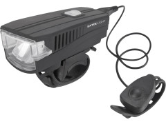 EXTOL Světlo bílé na kolo 350lm, USB nabíjení, klakson, 5W LED