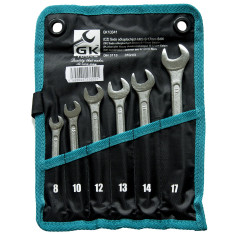 GK TOOLS Sada očkoplochých klíčů, chrom 6 dílů | 8-17 mm, textilní obal