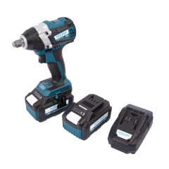 Aku rázový utahovák na 1/2" hlavice bezuhlíkový 18 V + 2 baterie 5.0 Ah + nabíječka 3.5 A + box