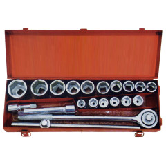 STAVTOOL Sada hlavic 3/4" 21 dílů | 19-50 mm, kovový box