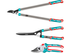 TOTAL Nůžky zahradnické, sada 3ks, industrial