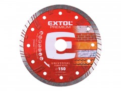 EXTOL PREMIUM kotouč diamantový řezný TURBO PLUS - suché i mokré řezání, O 150x22,2x2,5mm