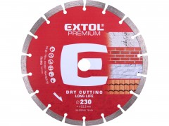 EXTOL PREMIUM kotouč diamantový řezný, segmentový Long Life - suché řezání, 230x22,2x2,8mm