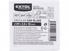 EXTOL PREMIUM kotouč pilový s SK plátky, ⌀89x2,0x10mm, 24T