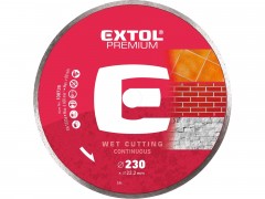 EXTOL PREMIUM kotouč diamantový řezný celoobvodový - mokré řezání, O 230x22,2x2,8mm