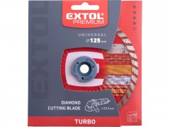 EXTOL PREMIUM kotouč diamantový řezný, turbo - suché i mokré řezání, O 125x22,2x2mm