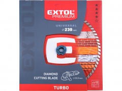 EXTOL PREMIUM kotouč diamantový řezný, turbo - suché i mokré řezání, O 230x22,2x2,8mm