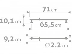 FRESHHH tyč s posuvným držákem sprchy, celokovová, 71cm, nerez