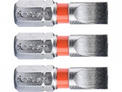 FORTUM hrot plochý sada 3ks, 6x25mm, S2