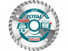 TOTAL Kotouč diamantový řezný, Turbo, suché i mokré řezání, 125x22,2mm