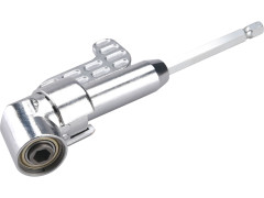 EXTOL Úhlový nástavec/držák hrotů do vrtačky, 1/4"x140mm (105°) s magnetem