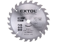 EXTOL INDUSTRIAL kotouč pilový s SK plátky, 185x1,8x16mm, 24T